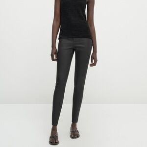 Massimo Dutti Black Like Leather Skinny Women’s Pants